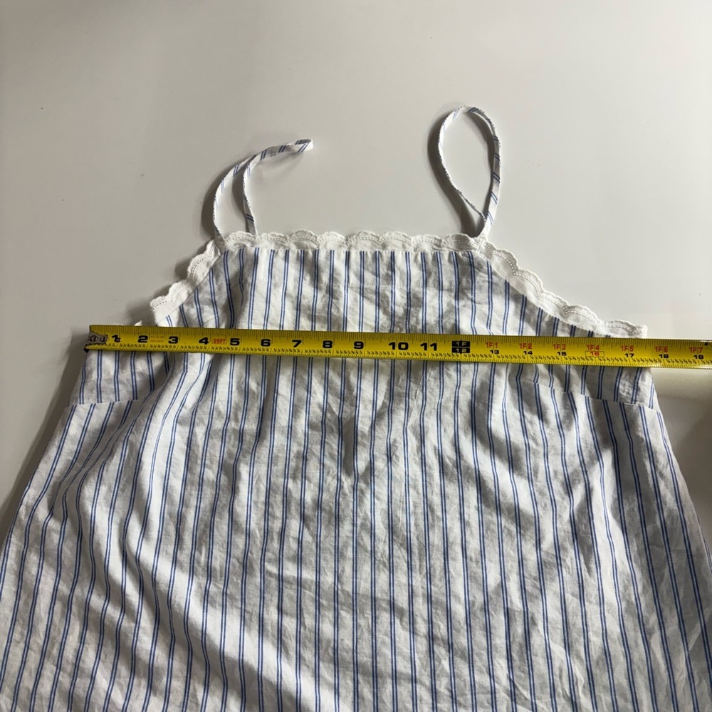 NWOT Auden Striped Blue and White Spaghetti Adjustable Straps Tank Top Summer - Picture 7 of 11